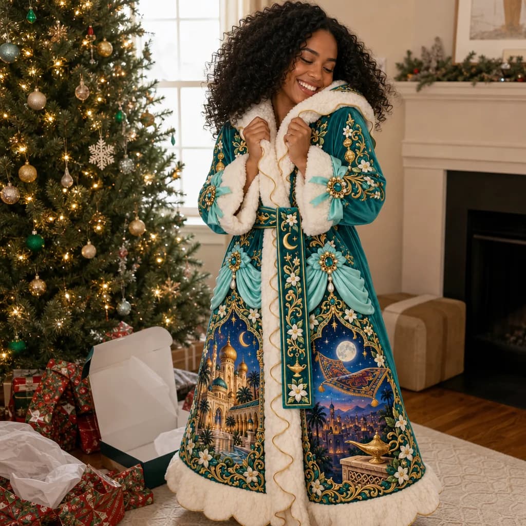 Madison T. wearing her princess heat robe